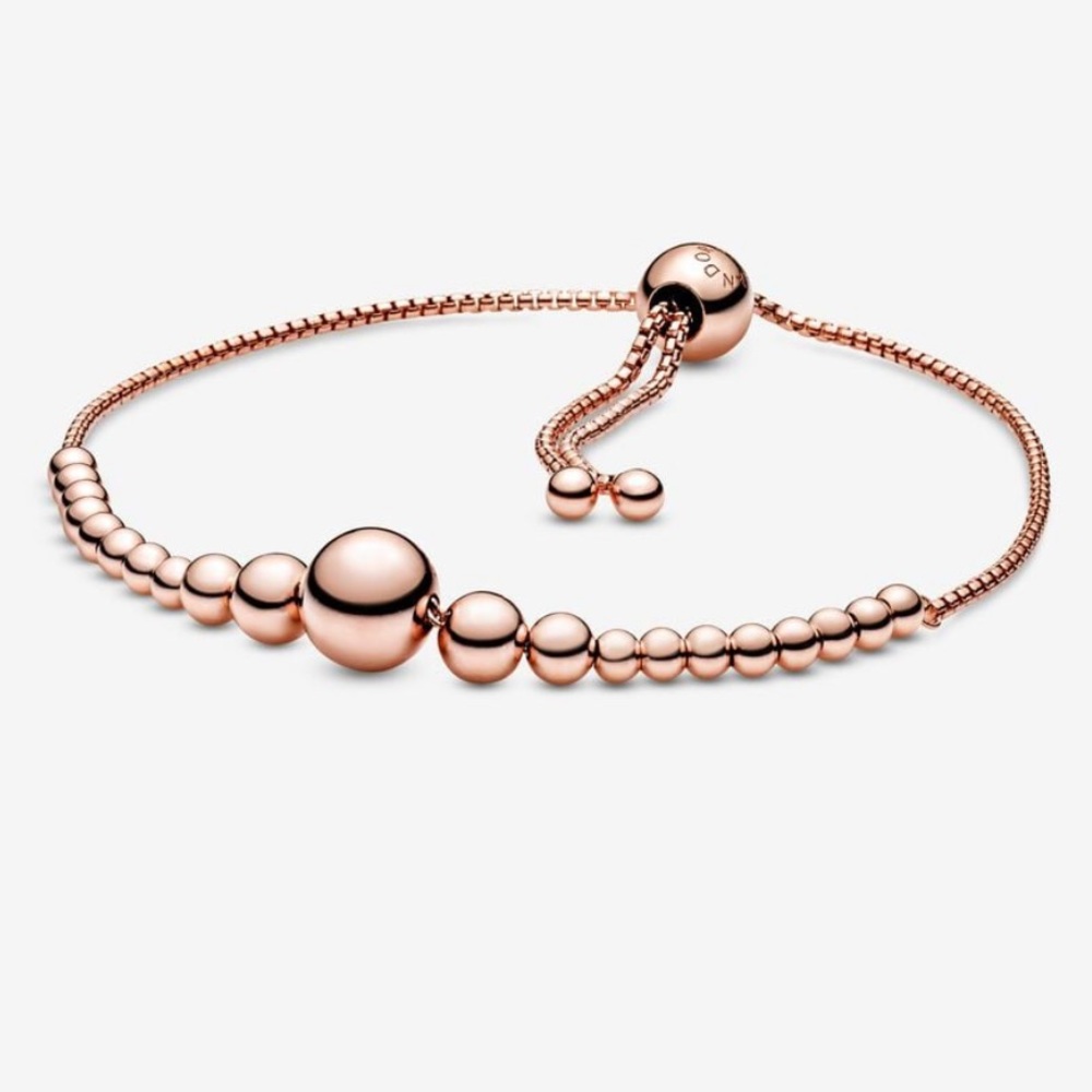 String of Beads Slider Bracelet SILVER